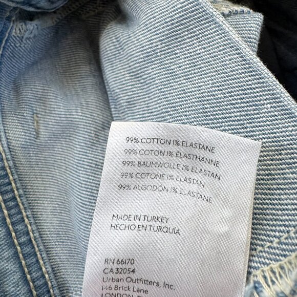 Free People Firecracker Flare Jeans Blue Denim Star Patch 28 - Picture 8 of 9